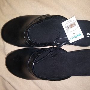 Black slide on shoes